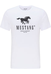 Męski T-Shirt Koszulka Mustang Alex C Print Logo Tee General White 1015051 2045
