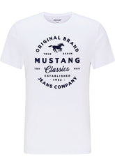 Mustang Alex C Print Męski T-Shirt Koszulka Logo Tee General White 1015052 2045