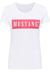 T-Shirt Damski Mustang Alina C Logo Nadruk General White 1013220 2045