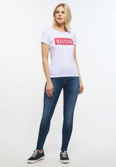 T-Shirt Damski Mustang Alina C Logo Nadruk General White 1013220 2045