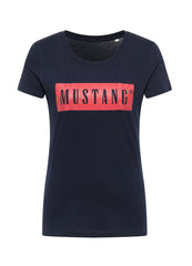 T-Shirt Damski Mustang Alina C Logo Tee Blue Nights 1013220 4085