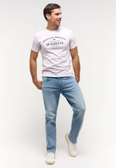 Mustang Austin Męski T-Shirt Koszulka z Nadrukiem Orchid Hush 1014942 8056