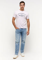 Mustang Austin Męski T-Shirt Koszulka z Nadrukiem Orchid Hush 1014942 8056