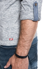 Męski Longsleeve Mustang Adrian H Henley 1011363 4136