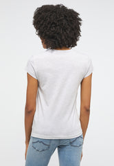 T-Shirt Damski Mustang Alina C Logo Tee Light Grey Melange 1013222 4141