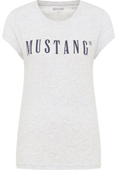 T-Shirt Damski Mustang Alina C Logo Tee Light Grey Melange 1013222 4141