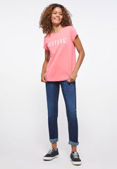 MUSTANG Alina C Logo Tee Damski T-shirt Tea Rose 1013222 8142