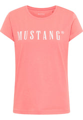 MUSTANG Alina C Logo Tee Damski T-shirt Tea Rose 1013222 8142