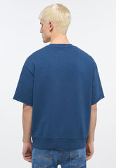 Mustang Ben Crewneck SSleeve Męska Bluza Z Krótkim Rękawem Insignia Blue 1013870 5230