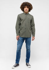 Mustang Chester Gingham Męska Koszula w Kratę na Guziki Elegancka Green Check 1015613 12636