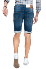 Męskie Szorty Krótkie Spodenki Mustang Chicago Short Denim Blue 1011731 5000 682