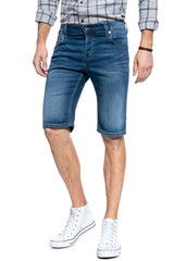 Męskie Szorty Krótkie Spodenki Mustang Chicago Short Denim Blue 1011731 5000 682