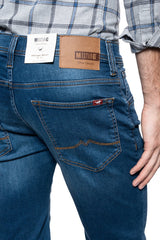 Męskie Szorty Krótkie Spodenki Mustang Chicago Short Denim Blue 1011731 5000 682