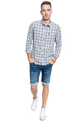 Męskie Szorty Krótkie Spodenki Mustang Chicago Short Denim Blue 1011731 5000 682