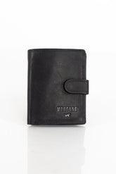 Skórzany Czarny Portfel Męski Rfid Mustang Denimo High Wallet