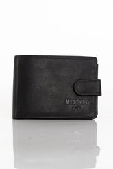 Mustang Denimo Wallet Męski Portfel Skórzany Pojemny Na Karty Premium Black Rfid