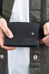 Mustang Denimo Wallet Męski Portfel Skórzany Pojemny Na Karty Premium Black Rfid