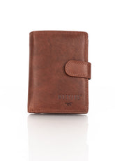 Skórzany Portfel Brązowy Uniwersalny Rfid Mustang Denimo High Wallet Side Opening
