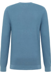 Sweter Elegancki Męski Mustang Elliot Logo Provincial Blue 1015472 5181