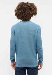 Sweter Elegancki Męski Mustang Elliot Logo Provincial Blue 1015472 5181