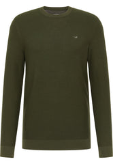 Mustang Elliot Męski Sweter Logo Elegancki Rifle Green 1015472 6514