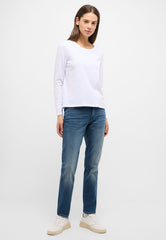 T-Shirt Z Długim Rękawem Damski Mustang Elly Longsleeve Logo General White 1013931 2045