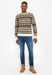 Męski Sweter Paski Mustang Emil C Norway Carbon 1014438 4135