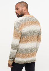 Męski Sweter Paski Mustang Emil C Degradee Degradee Naturetones 1014122 12475