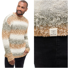 Męski Sweter Paski Mustang Emil C Degradee Degradee Naturetones 1014122 12475