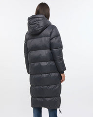 Damska Kurtka Zimowa Pikowana Długa Mustang Heidi Puffer Coat Ebony Black 1012754 4086
