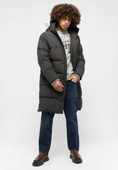 Mustang Leroy Męski Klasyczny Płaszcz Ciepły Do Kolan Pirate Black 1015611 4088