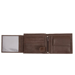 Skórzany Portfel Męski Mustang Livorno Wallet Side Opening Brown 06.103001