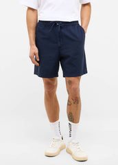 Męskie Szorty Materiałowe Mustang Style Linen Jogger Shorts Navy Blazer 1016459 5324