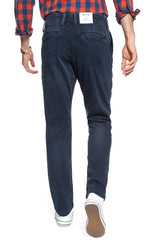 Męskie Spodnie Materiałowe Mustang Realx Chino Rozciągliwe Dres Dark Blue Denim 1008081 5000 883