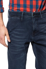 Męskie Spodnie Materiałowe Mustang Realx Chino Rozciągliwe Dres Dark Blue Denim 1008081 5000 883