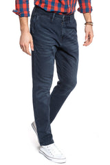 Męskie Spodnie Materiałowe Mustang Realx Chino Rozciągliwe Dres Dark Blue Denim 1008081 5000 883