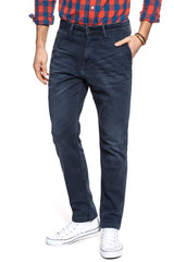 Męskie Spodnie Materiałowe Mustang Realx Chino Rozciągliwe Dres Dark Blue Denim 1008081 5000 883