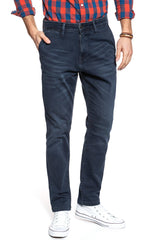 Męskie Spodnie Materiałowe Mustang Realx Chino Rozciągliwe Dres Dark Blue Denim 1008081 5000 883