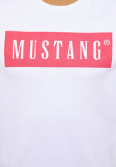Mustang Style Alex C Logo Tee Męski T-Shirt Koszulka Nadruk General White 1013223 2045