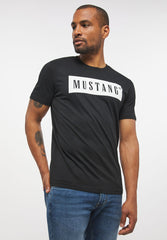 Mustang Style Alex C Logo Tee Męski T-Shirt Koszulka Nadruk Black 1013223 4142