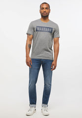 Męski T-Shirt Koszulka Nadruk Mustang Style Alex C Logo Tee Mid Grey Melange 1013223 4140