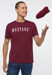MUSTANG STYLE ALEX C LOGO TEE MĘSKI T-SHIRT KOSZULKA NADRUK ZINFANDEL 1013221 7184