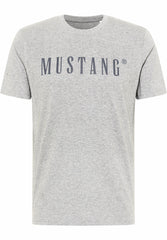 T-Shirt Męski Mustang Style Alex C Logo Koszulka Mid Grey Melange 1013221 4140
