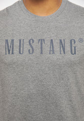 T-Shirt Męski Mustang Style Alex C Logo Koszulka Mid Grey Melange 1013221 4140