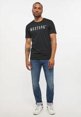Mustang Style Alex C Logo Tee Męski T-Shirt Koszulka Nadruk Black 1013221 4142