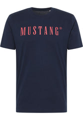 Męski T-Shirt Koszulka Nadruk Mustang Style Alex C Logo Tee Blue Nights 1013221 4085