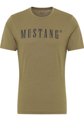 MUSTANG Style Alex C LOGO Tee MĘSKI T-SHIRT KOSZULKA NADRUK LOGO BURNT OLIVE 1013221 6358