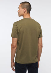 MUSTANG Style Alex C LOGO Tee MĘSKI T-SHIRT KOSZULKA NADRUK LOGO BURNT OLIVE 1013221 6358