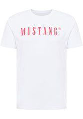 T-Shirt Męski Mustang Style Alex C Logo Koszulka Nadruk General White 1013221 2045