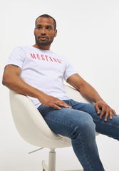 T-Shirt Męski Mustang Style Alex C Logo Koszulka Nadruk General White 1013221 2045